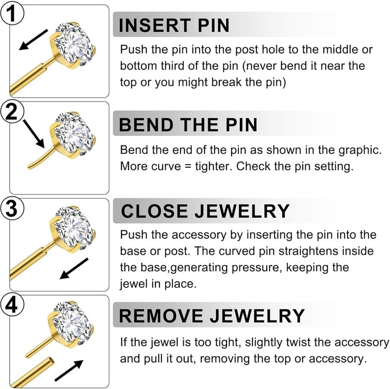 Gotumo Store 20G Flat Back Earrings Stud G23 Titanium Threadless Tragus Labret Cartilage Lip Medusa Conch Body Piercing Jewelry Hypoallergenic for Women Men - Image 5